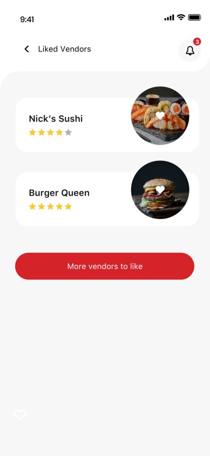 Save your liked vendors